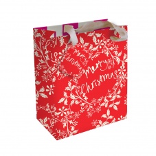 Caroline Gardner Small Christmas Gift Bag Red Wreath
